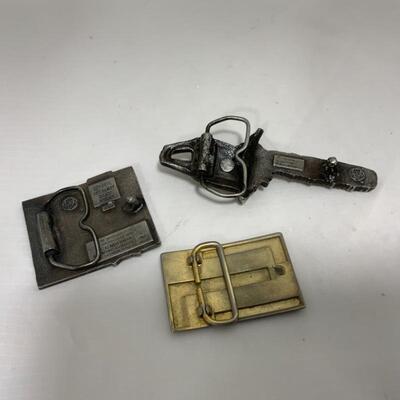 .208. VINTAGE | Three Belt Buckles | Chainsaw | Special Export