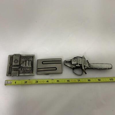 .208. VINTAGE | Three Belt Buckles | Chainsaw | Special Export