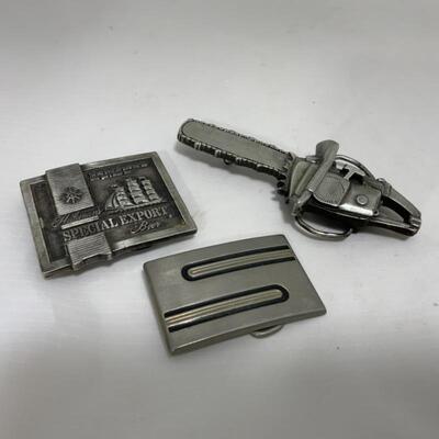 .208. VINTAGE | Three Belt Buckles | Chainsaw | Special Export
