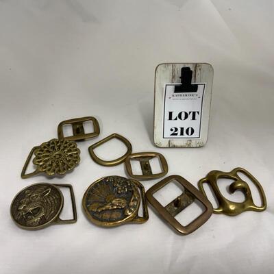 .210. VINTAGE | Eight Brass Belt Buckles