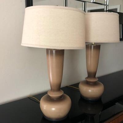 LAMPS BEIGE 32.5" (base to top of shade) $55 pr