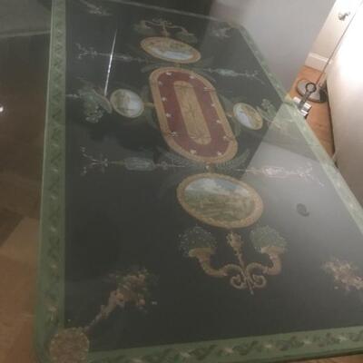 Dining Table Hand Painted72" L X 40" w/ 12" extension $425