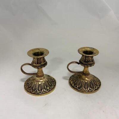 .212. VINTAGE | Brass Starburst Sconces | Candlesticks | MCM