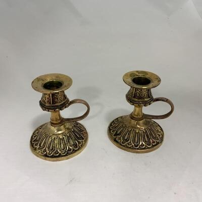 .212. VINTAGE | Brass Starburst Sconces | Candlesticks | MCM
