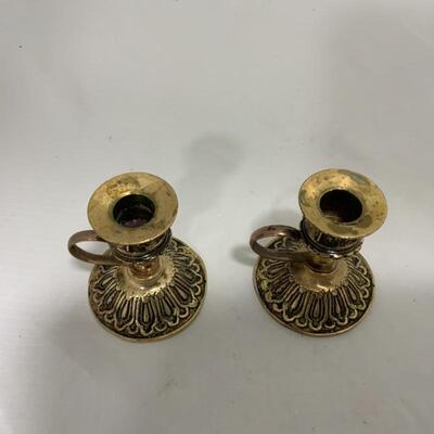 .212. VINTAGE | Brass Starburst Sconces | Candlesticks | MCM