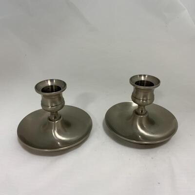 .213. VINTAGE | MCM | Pewter Candlesticks | Oneida Shakers