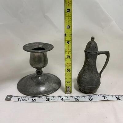 .214. Pewter Candlesticks | Shakers | Baldwin | Federal