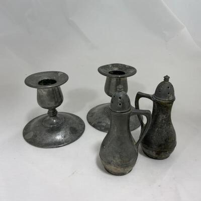 .214. Pewter Candlesticks | Shakers | Baldwin | Federal