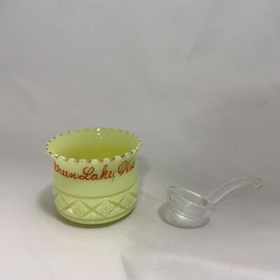 .216. HEISEY | Souvenir Custard Glass | Green Lake, WI