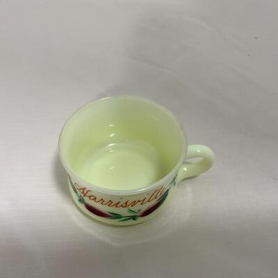 .217. HEISEY | Souvenir Custard Glass Mug | Harrisville