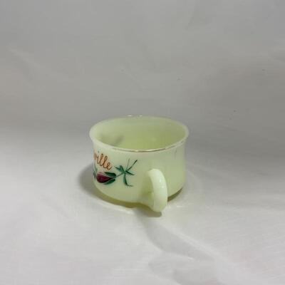 .217. HEISEY | Souvenir Custard Glass Mug | Harrisville
