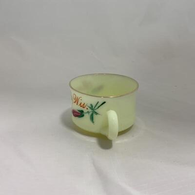 .218. HEISEY | Souvenir Custard Glass Mug | Marquette, WI