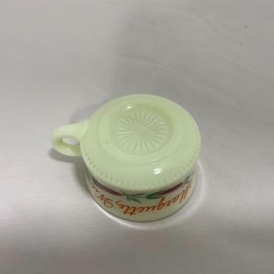 .218. HEISEY | Souvenir Custard Glass Mug | Marquette, WI