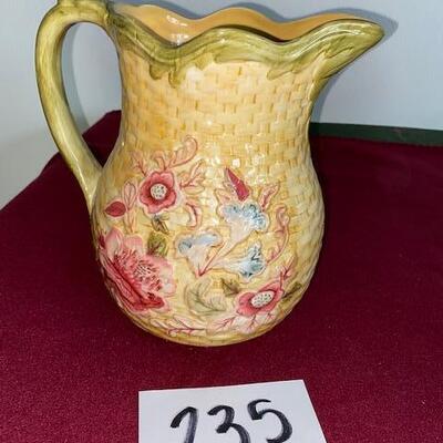 Lot 235 - Longaberger Majolica Garden Pitcher