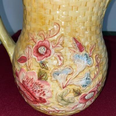 Lot 235 - Longaberger Majolica Garden Pitcher
