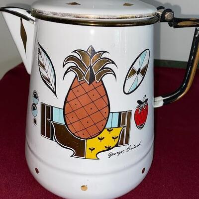Lot 236  - Vintage Georges Briard Enamelware Coffee Pot