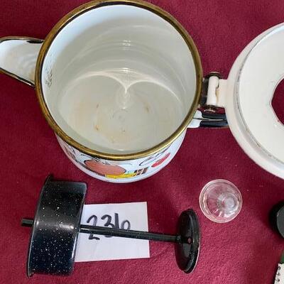 Lot 236  - Vintage Georges Briard Enamelware Coffee Pot
