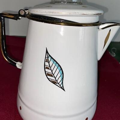 Lot 236  - Vintage Georges Briard Enamelware Coffee Pot