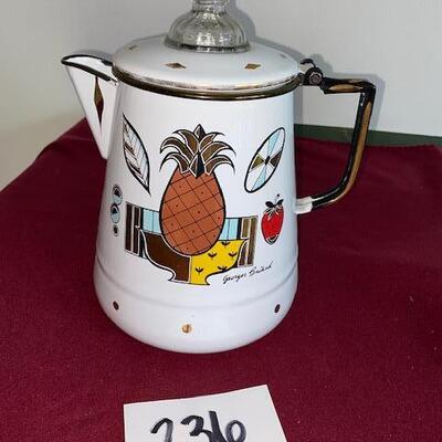 Lot 236  - Vintage Georges Briard Enamelware Coffee Pot