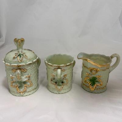 .224. ANTIQUE | Northwood Maple Leaf | 3 Piece Set