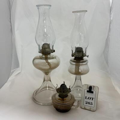 .265. VINTAGE | Three Oil Lamps 