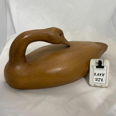 .271. Large Wood Carved Duck