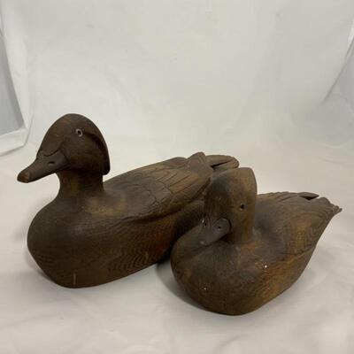 .272. VINTAGE | Hand Carved Ducks | Artist Signed