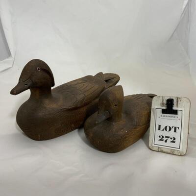 .272. VINTAGE | Hand Carved Ducks | Artist Signed