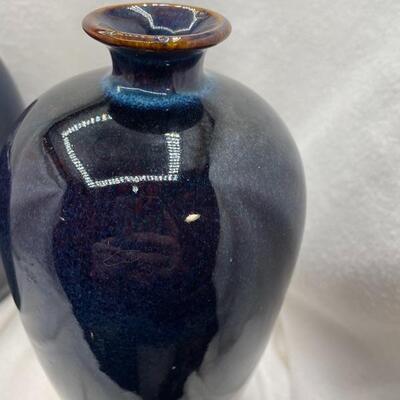 Azure blue vases