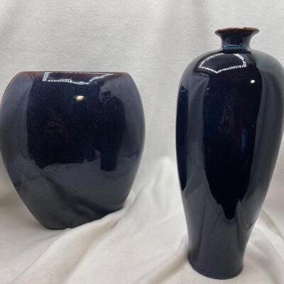 Azure blue vases
