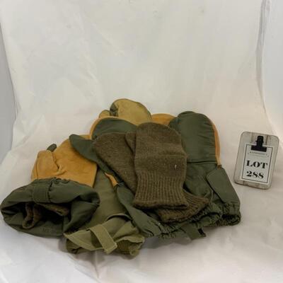 .288. Three Sets WW2 Army Air Force Mittens | Lighter Weight