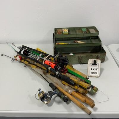 .296. LARGE Lot of Ice Fishing Supplies | Tackle Box with Tackle