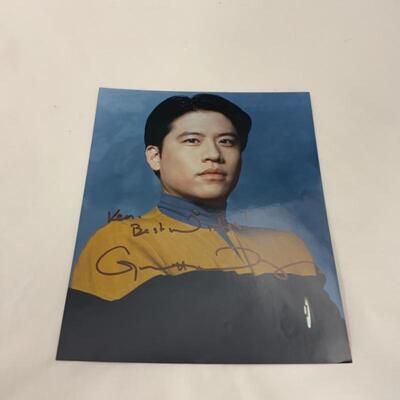 .298. SIX Star-Trek Autographed 8x10s | Q | Klingon | Romulan 