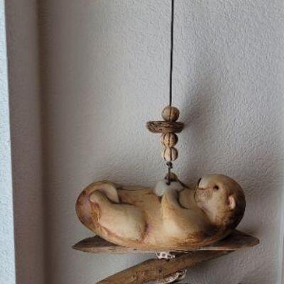 Lot 14: Artist Made Hanging Otter Sculpture 