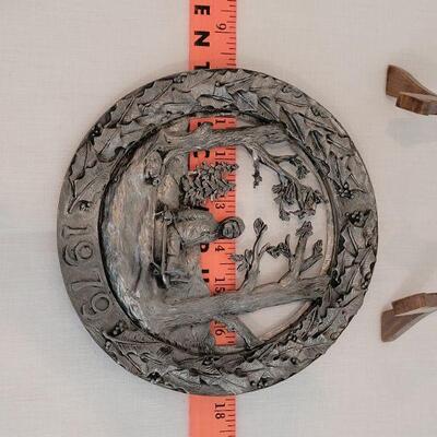 Lot 22: 1979 Michael Richer Pewter Plate (missing Glass)