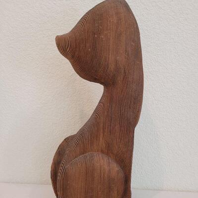 Lot 28: Mid Century Wood Siamese Cat Statue