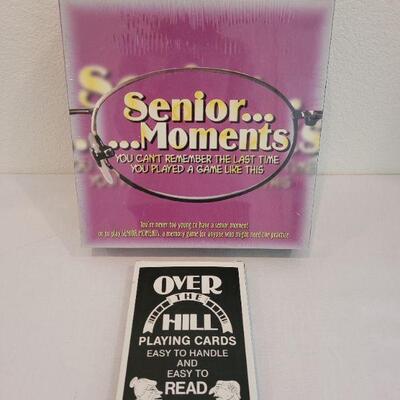 Lot 40: Senior Moments Game & Over the Hill Large Playing Cards