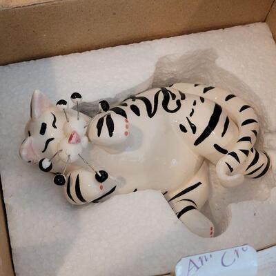 Lot 50: Annaco Creations Laying Zebra Cat with Box