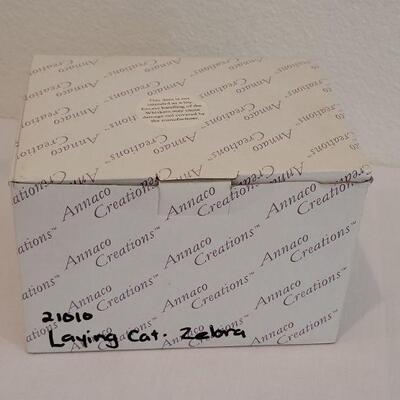 Lot 50: Annaco Creations Laying Zebra Cat with Box