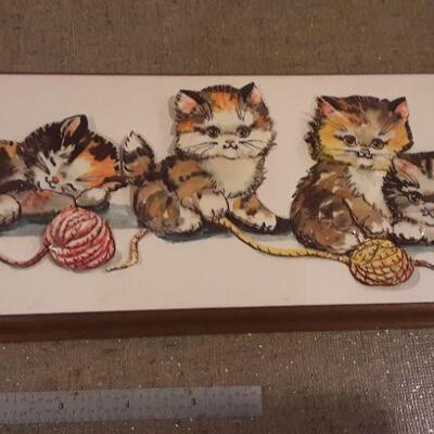 Vintage Kitten Art Wall Hanging 3D by Thayer