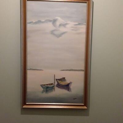 Ocean scape with two boats
