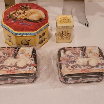 Lot 54: NEW Cat Picture Frame & Cat tins
