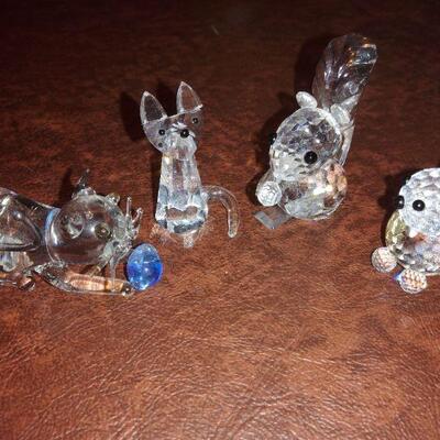 Lot of 8 Crystal and Glass Figurines