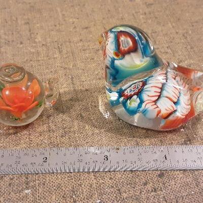 Two small glass paperweights
