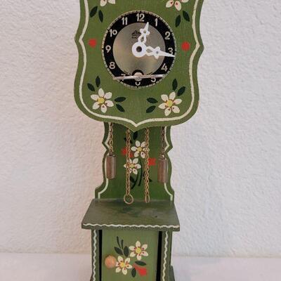 Lot 87: Vintage Linden Blackforest Miniature Grandfather Clock