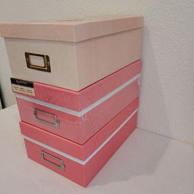 Lot 96: (3) Pink & Floral Storage Boxes