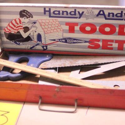 Lot 3 Vintage Handy Andy Tool Set Kids Case