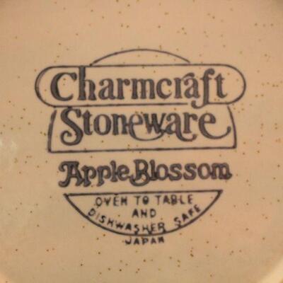 Lot 60 Charmcraft Stoneware Apple Blossom Plates