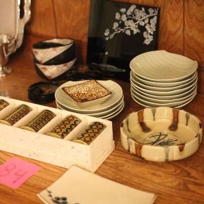 Lot 84 Yunomi Set, Ceramic Bamboo Dishes & More