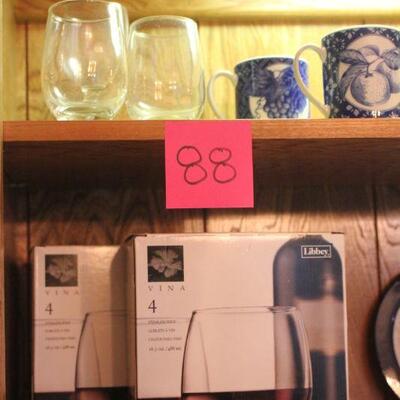 Lot 88 Wine Glasses in Box & Misc. Glasses